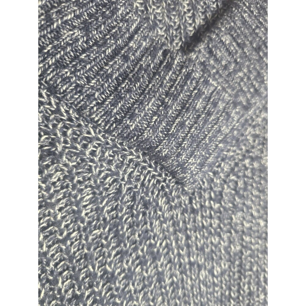 Tommy Hilfiger Navy White Marled Knit V-Neck Sweater Women’s Large - Picture 9 of 14